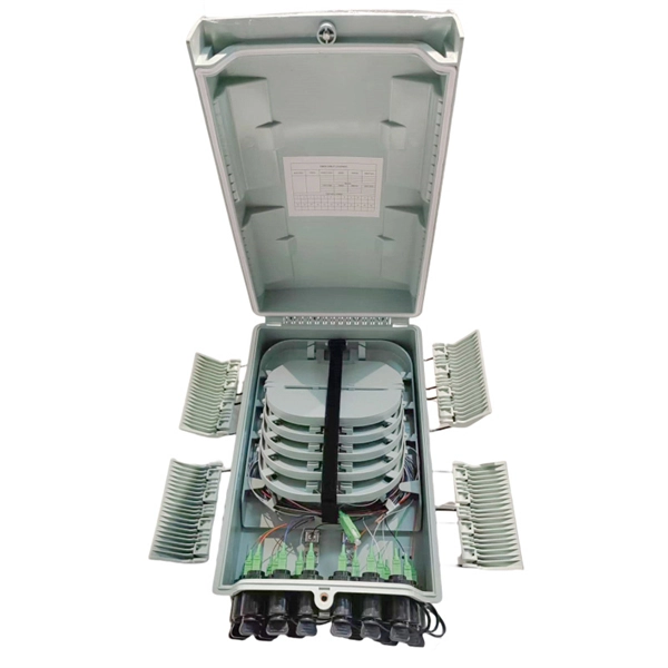 Monitoring and Low-Voltage Box with Fiber Optic Splice Tray